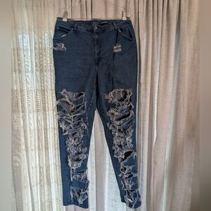 Just My Size Dark Blue Distressed Boyfriend Jeans